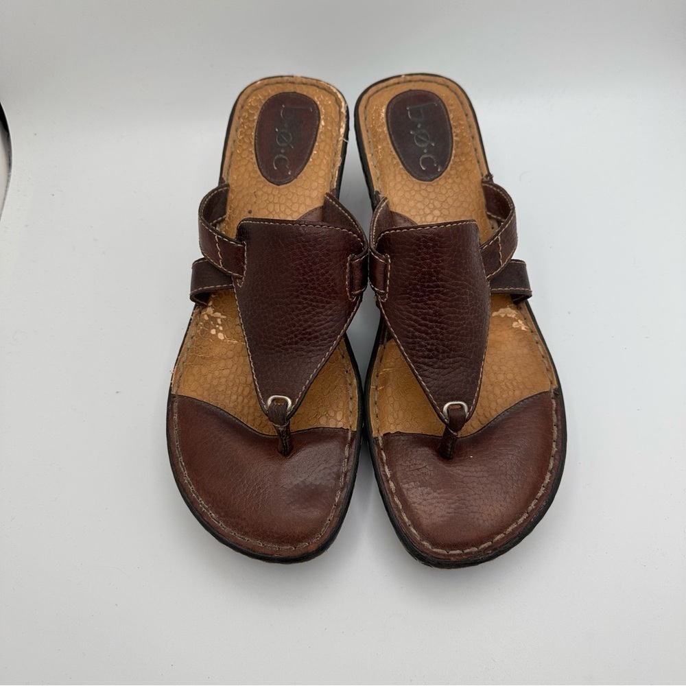b.o.c. Dark Brown Wedge Sandals size 11 - Picture 4 of 8